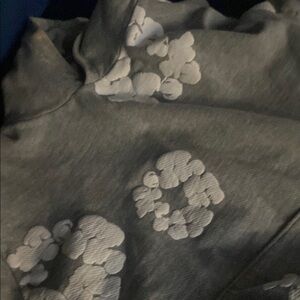 Denim tear Gray Hoodie with White